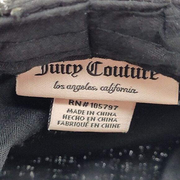 Juicy Couture Newsboy Cabbie Hat‎ Faux Leather Brim Blue Black Metallic Tweed main image 11